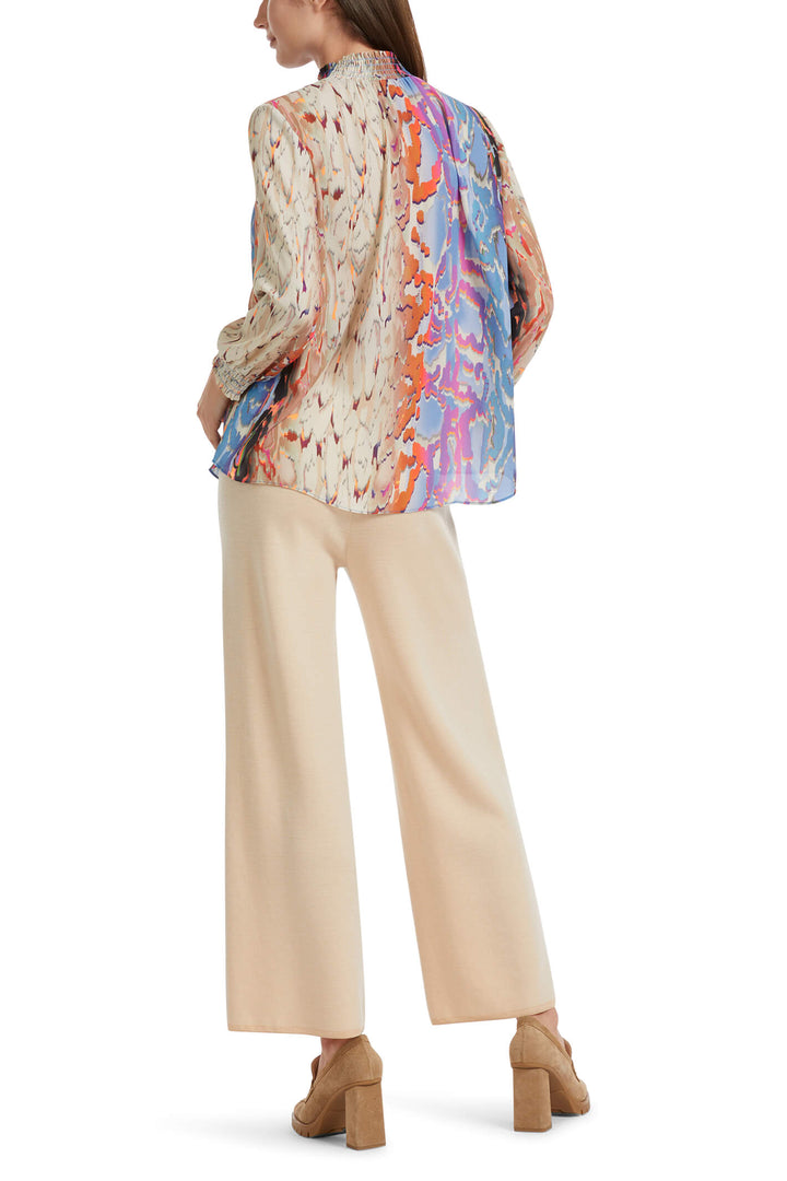 Marc Cain Collections VC 51.09 W41 321 Cream Dark Summer Sky Blouse - Olivia Grace Fashion