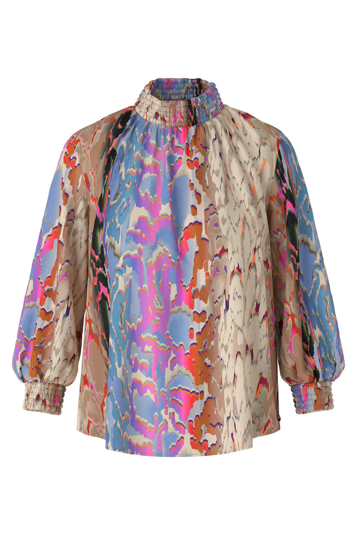 Marc Cain Collections VC 51.09 W41 321 Cream Dark Summer Sky Blouse - Olivia Grace Fashion