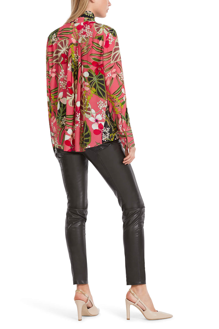 Marc Cain Collections VC 51.40 W61 222 Deep Coral Tie Neck Blouse - Olivia Grace Fashion