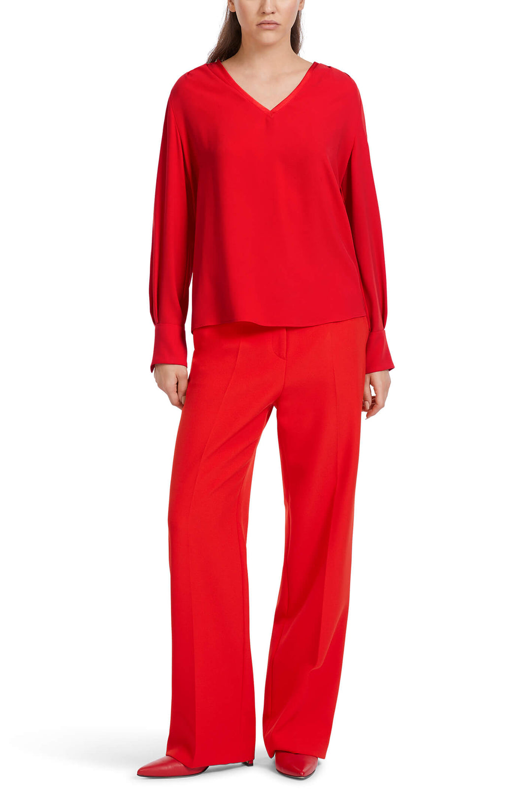 Marc Cain Collections VC 51.45 W01 270 Bright Fire Red Blouse - Olivia Grace Fashion