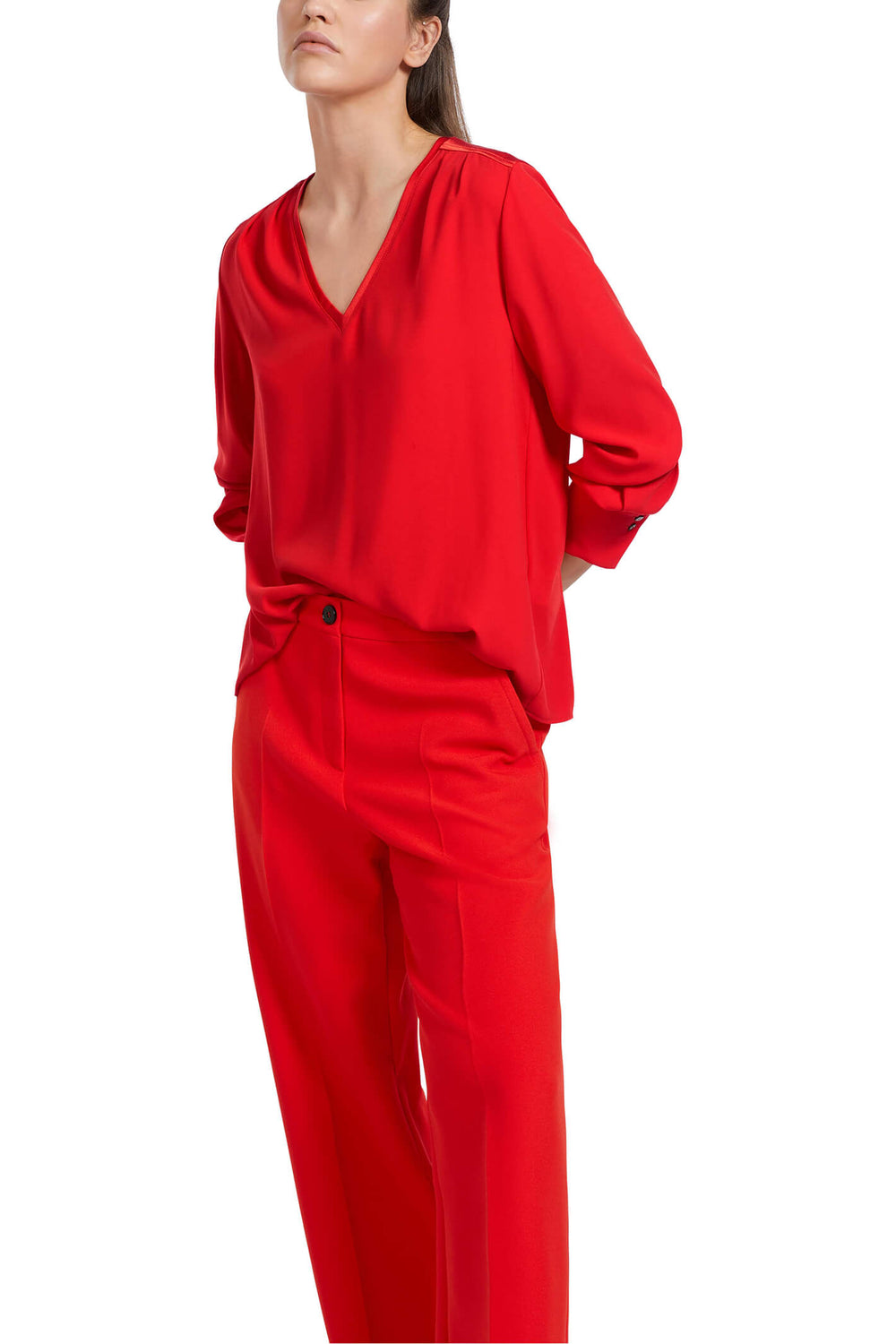 Marc Cain Collections VC 51.45 W01 270 Bright Fire Red Blouse - Olivia Grace Fashion