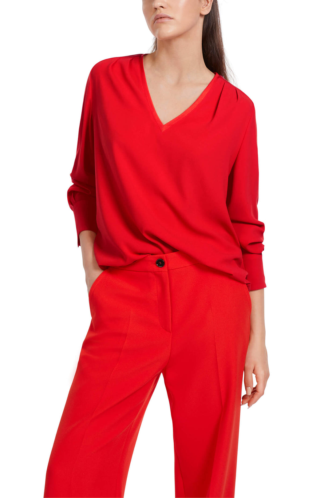 Marc Cain Collections VC 51.45 W01 270 Bright Fire Red Blouse - Olivia Grace Fashion