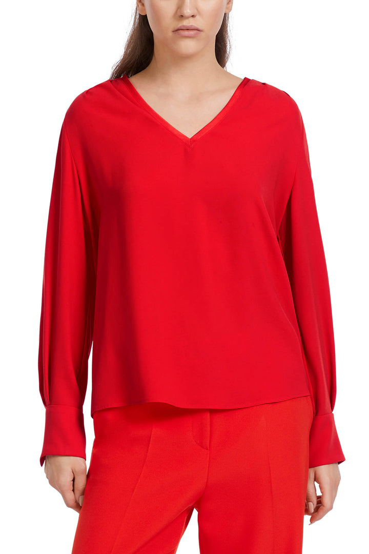 Marc Cain Collections VC 51.45 W01 270 Bright Fire Red Blouse - Olivia Grace Fashion