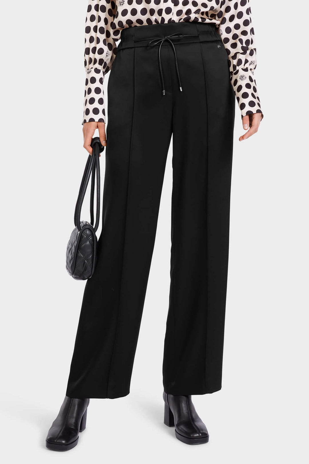 Marc Cain Collections VC 81.56 W15 Washington 900 Black Wide Fit Trousers - Olivia Grace Fashion