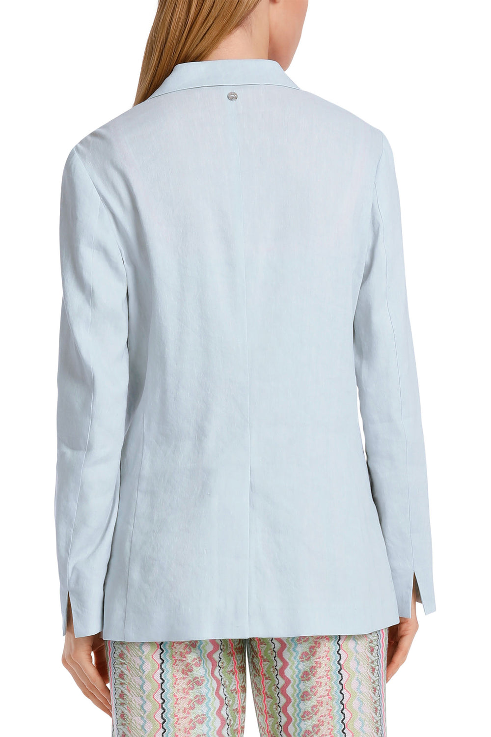 Marc Cain Collections WC 34.21 W47 302 Smoky Ice Blue Linen Mix Jacket - Olivia Grace Fashion