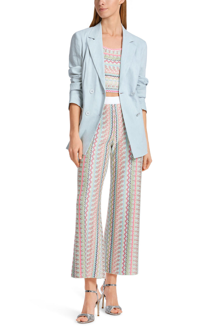 Marc Cain Collections WC 34.21 W47 302 Smoky Ice Blue Linen Mix Jacket - Olivia Grace Fashion