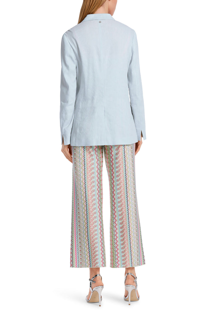 Marc Cain Collections WC 34.21 W47 302 Smoky Ice Blue Linen Mix Jacket - Olivia Grace Fashion