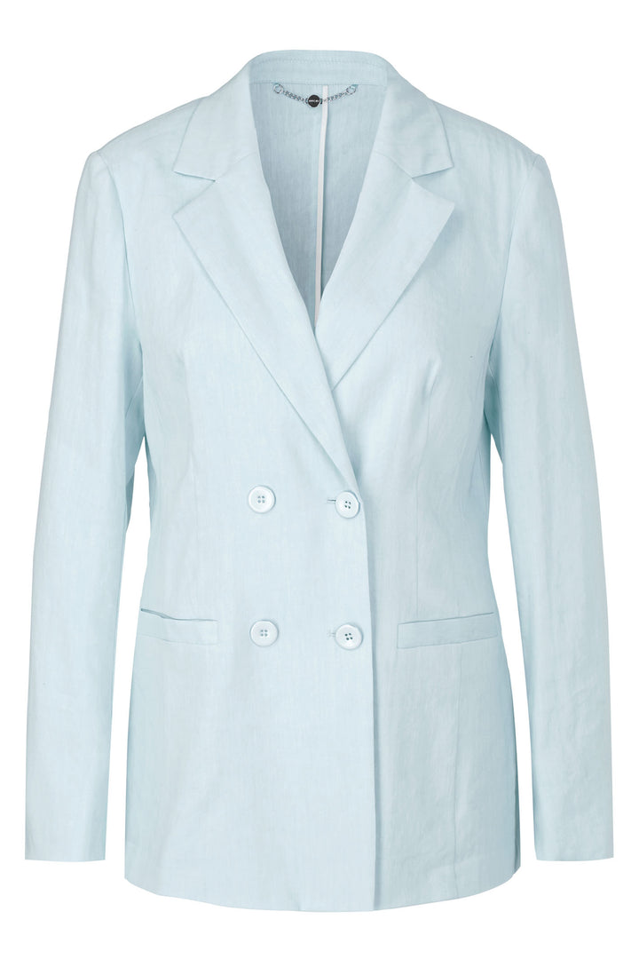 Marc Cain Collections WC 34.21 W47 302 Smoky Ice Blue Linen Mix Jacket - Olivia Grace Fashion