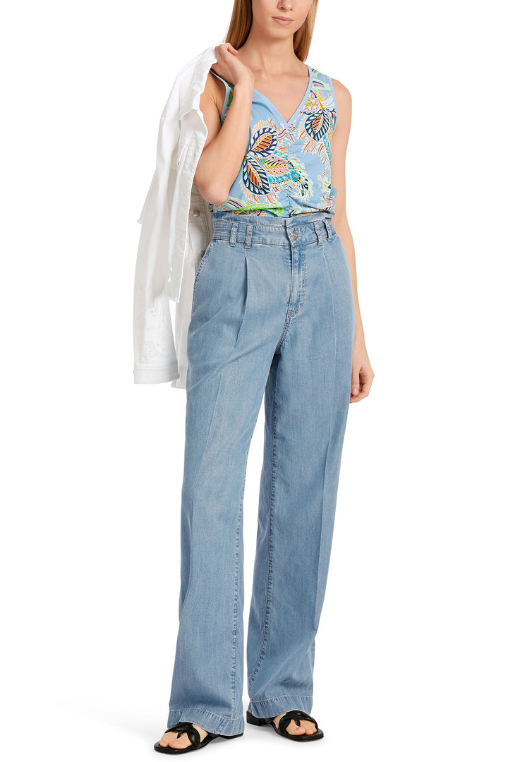 Marc Cain Collections WC 61.29 J47 321 Blue Deep Summer Sky Sleeveless Top - Olivia Grace Fashion