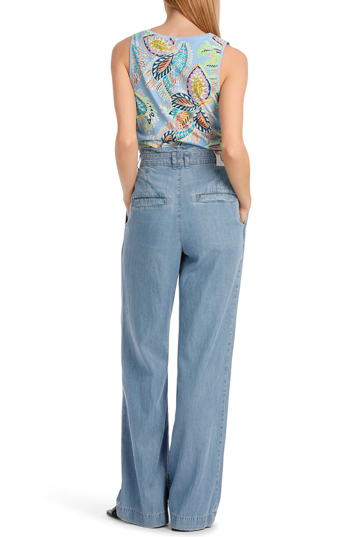Marc Cain Collections WC 61.29 J47 321 Blue Deep Summer Sky Sleeveless Top - Olivia Grace Fashion