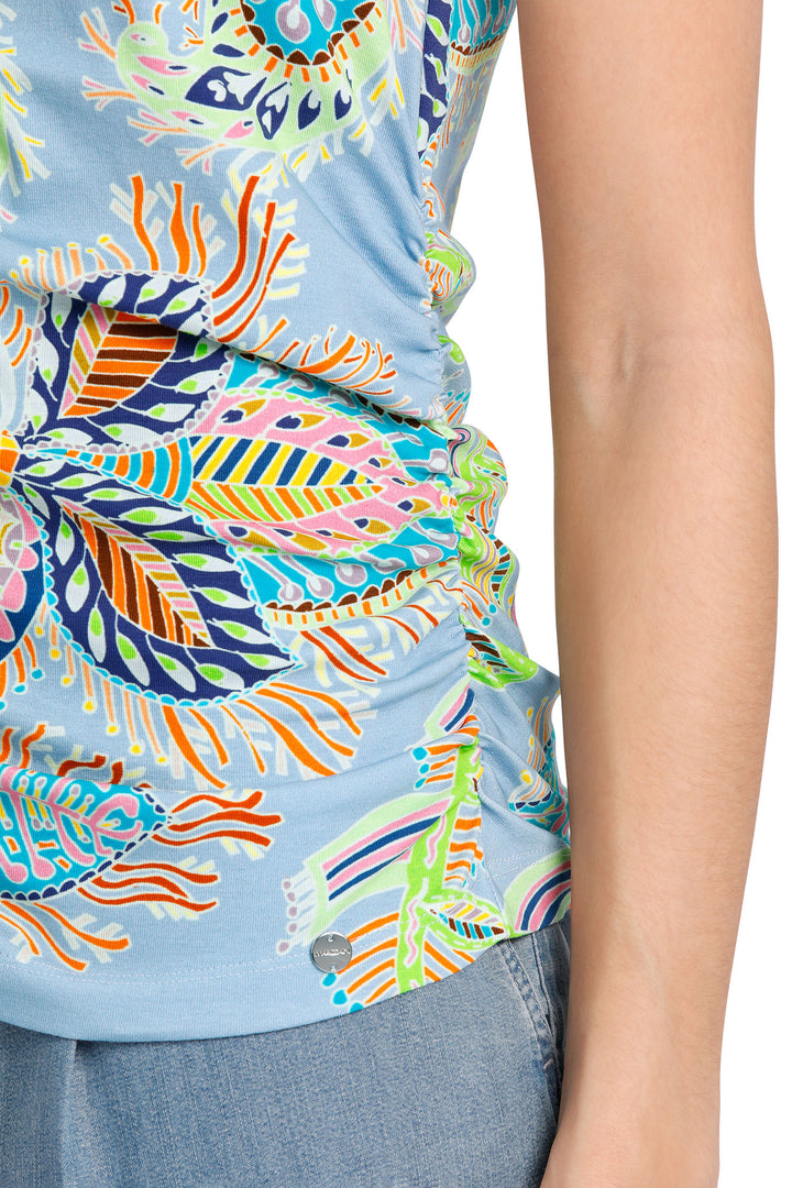Marc Cain Collections WC 61.29 J47 321 Blue Deep Summer Sky Sleeveless Top - Olivia Grace Fashion