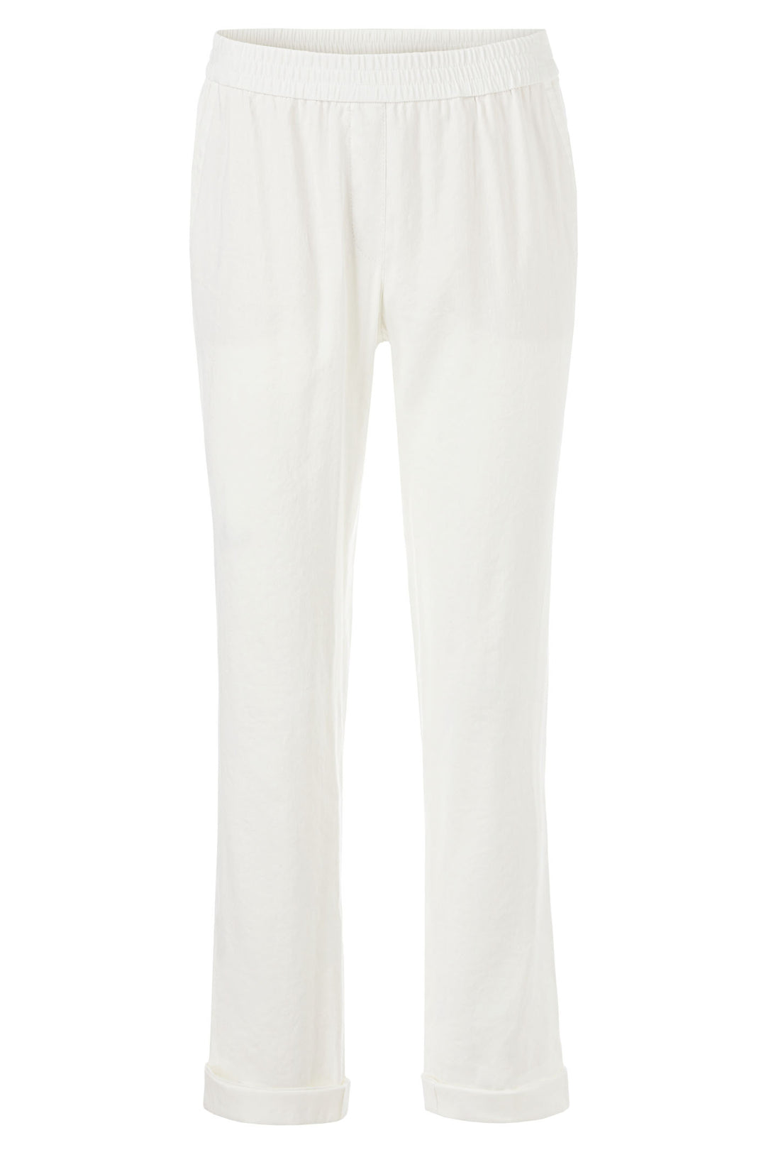Marc Cain Collections WC 81.59 W47 110 Off White Pull-On Linen Mix Trousers - Olivia Grace Fashion