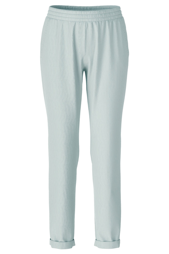 Marc Cain Collections WC 81.59 W47 302 Smoky Ice Blue Pull-On Linen Mix Trousers - Olivia Grace Fashion