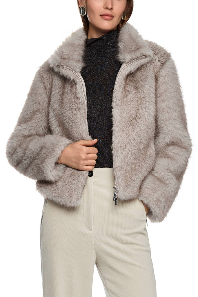 Marc Cain Collections ZC 12.07 W64 Smoke Faux Fur Jacket 182 Marc Cain Collections ZC 12.07 W64 Smoke Faux Fur Jacket 182