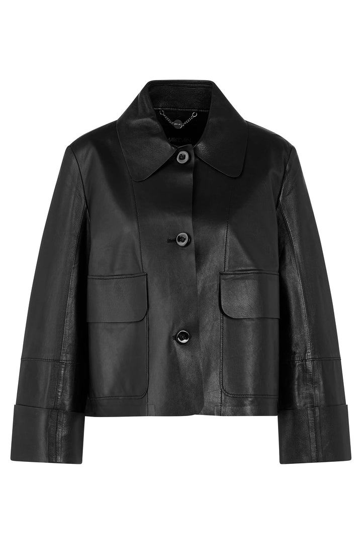Marc Cain Collections ZC 31.06 L03 Black Leather Jacket - Olivia Grace Fashion