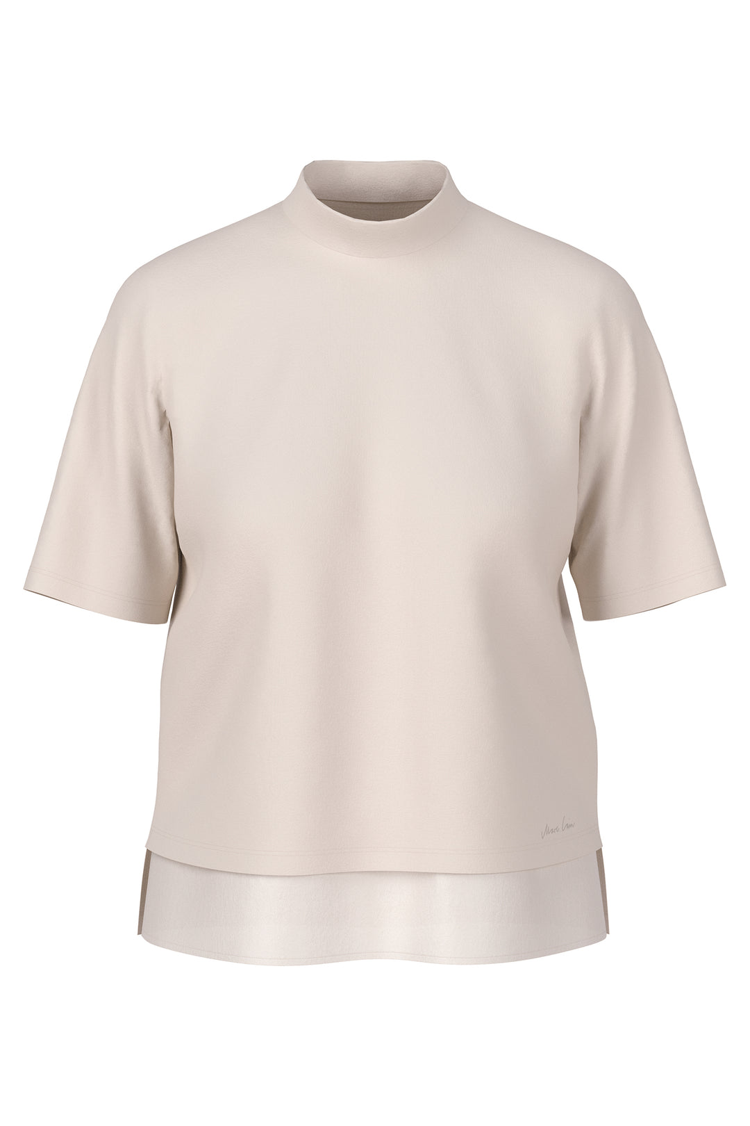 Beige short-sleeve top on a white background
