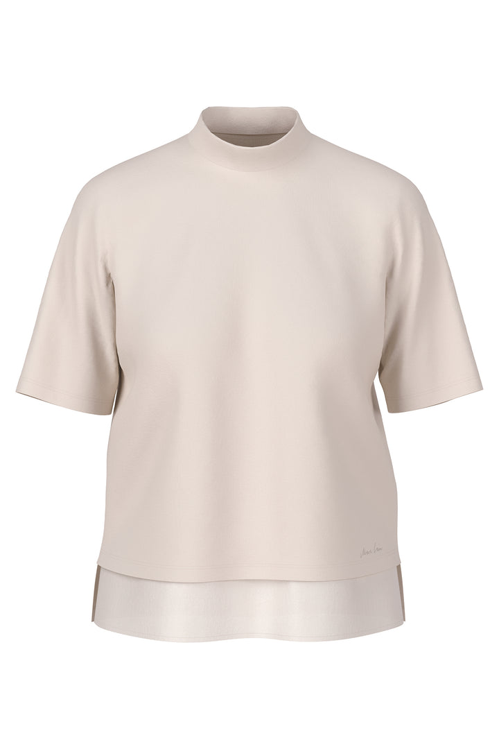 Beige short-sleeve top on a white background
