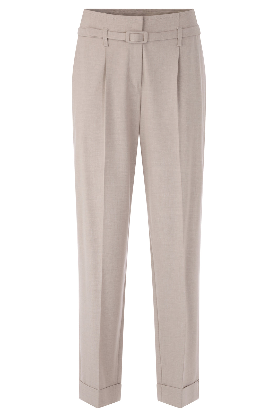 Beige pants with a belt on a white background