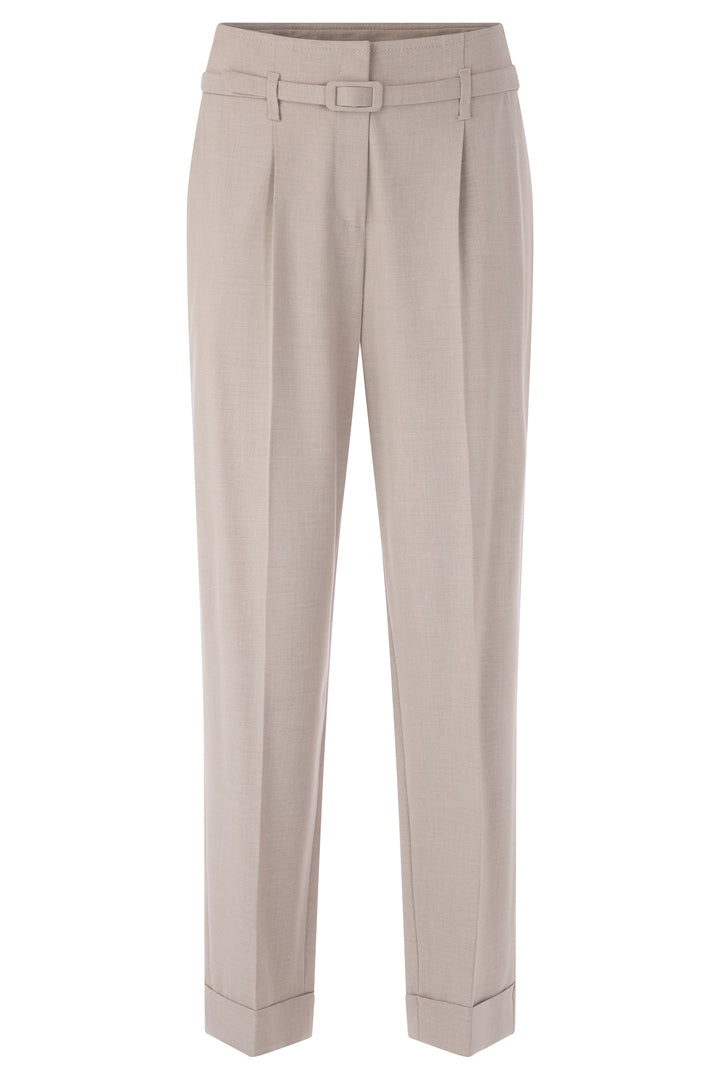 Beige pants with a belt on a white background