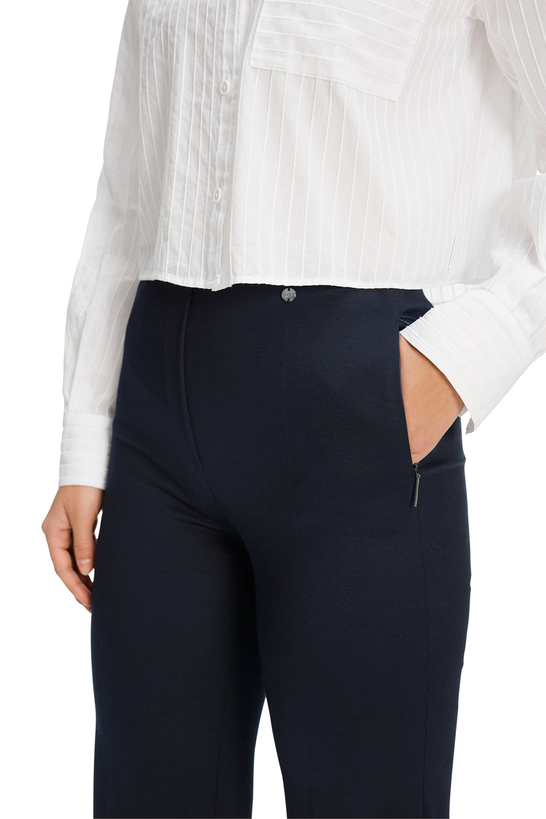 Marc Cain Essentials +E 81.05 J24 395 Navy Jersey Trousers