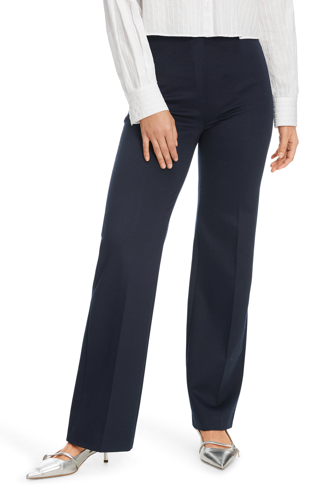 Marc Cain Essentials +E 81.05 J24 395 Navy Jersey Trousers