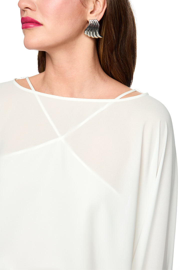 Marc Cain Glam AG 51.10 W90 Off-White Batwing Tunic Top