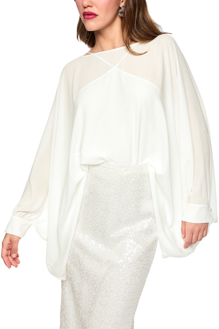 Marc Cain Glam AG 51.10 W90 Off-White Batwing Tunic Top