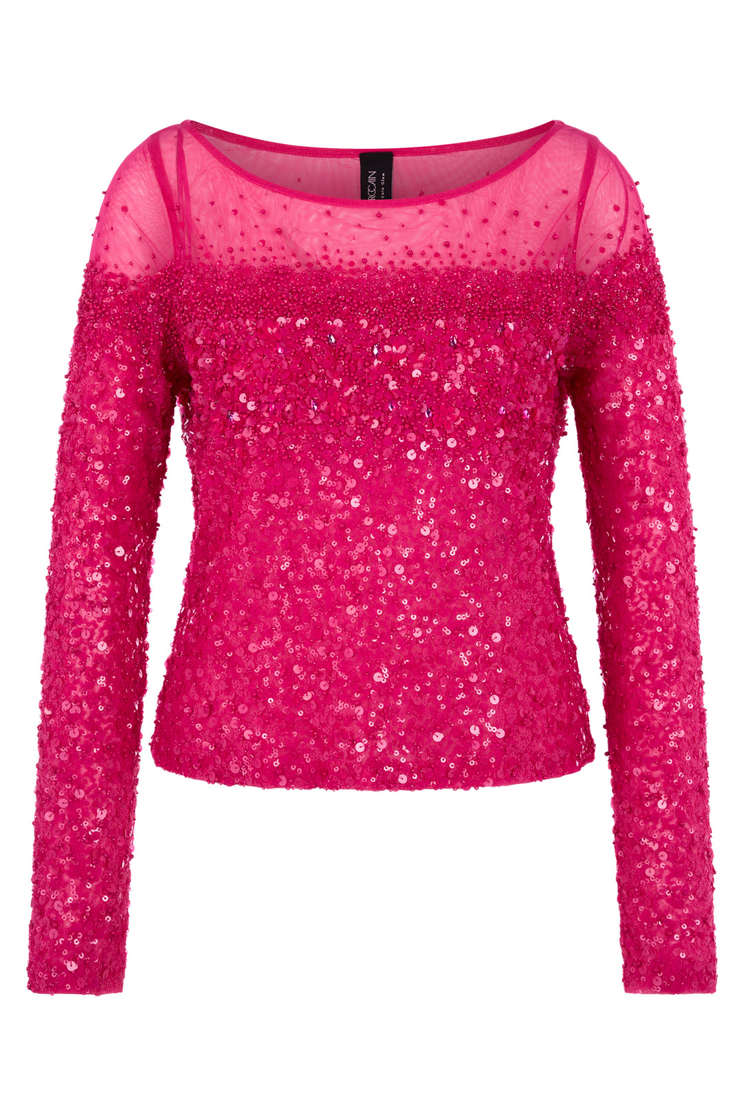Marc Cain Glam AG 51.15 W21 Fuchsia Purple Sequin Mesh Top