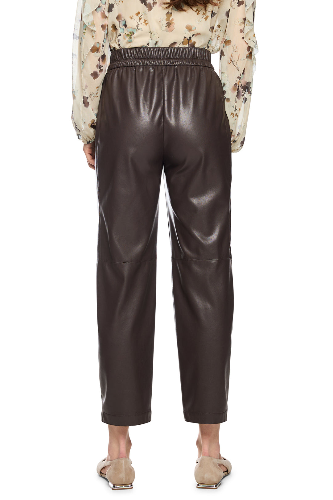 Marc Cain Pants after dark brown leather-effect trousers at Olivia Grace Fashion