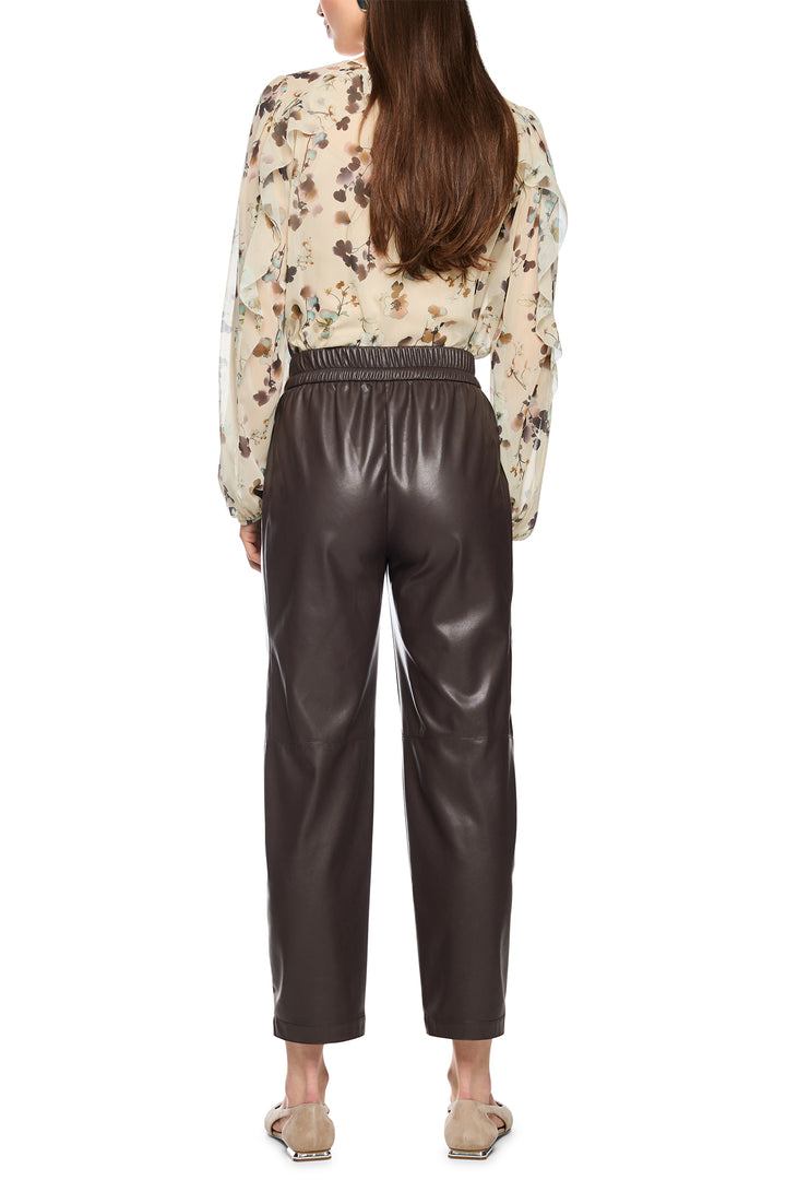 Marc Cain Pants after dark brown leather-effect trousers at Olivia Grace Fashion