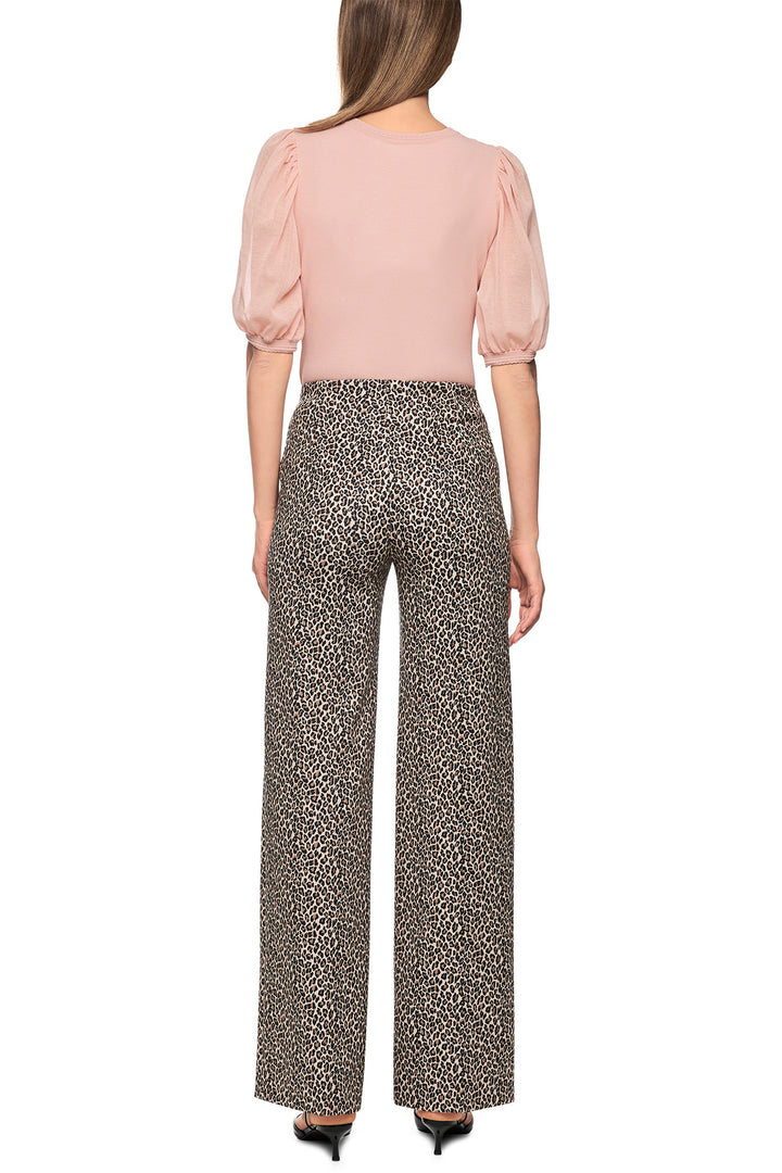 Marc Cain Pants AP 81.42 J01 153 Magnolia Leopard Print Wide Leg Trousers