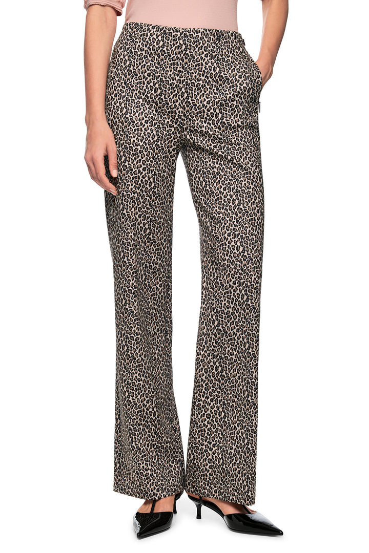 Marc Cain Pants AP 81.42 J01 153 Magnolia Leopard Print Wide Leg Trousers