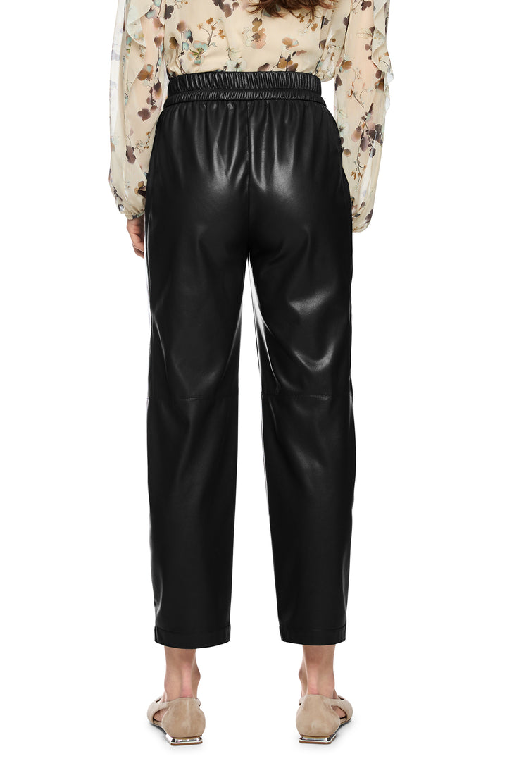 Marc Cain Pants black leather-effect coated trousers at Olivia Grace Fashion