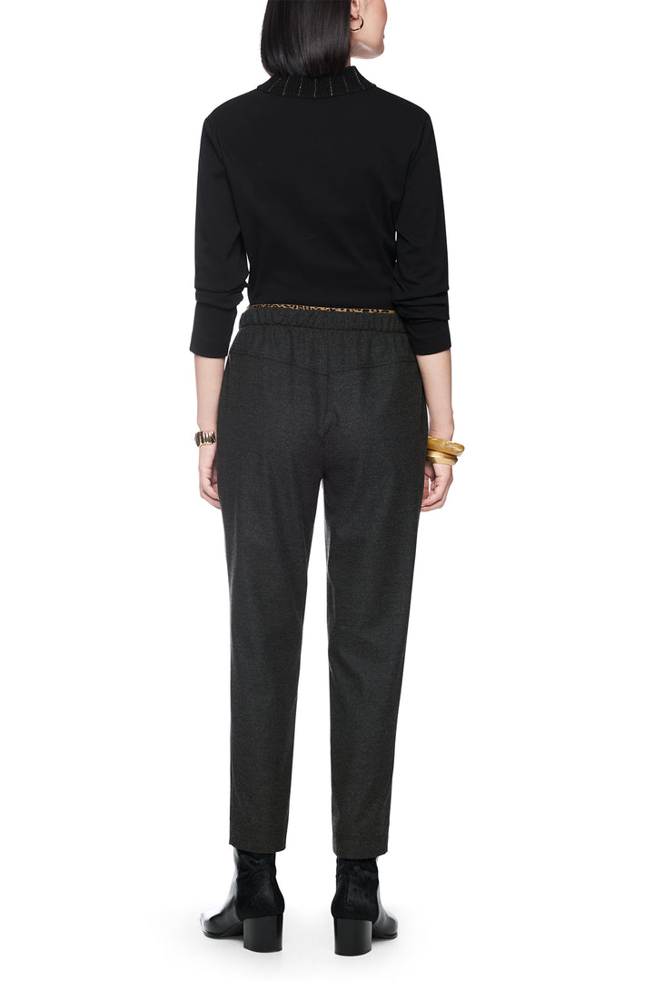 Marc Cain Pants Black Woven Trousers, full length back view