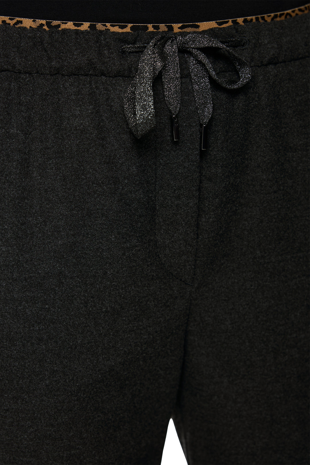 Marc Cain Pants Black Woven Trousers, waistband detail