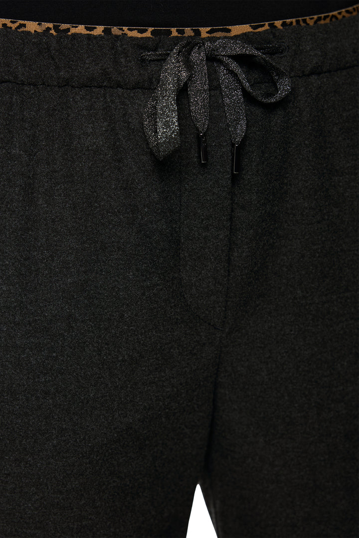 Marc Cain Pants Black Woven Trousers, waistband detail