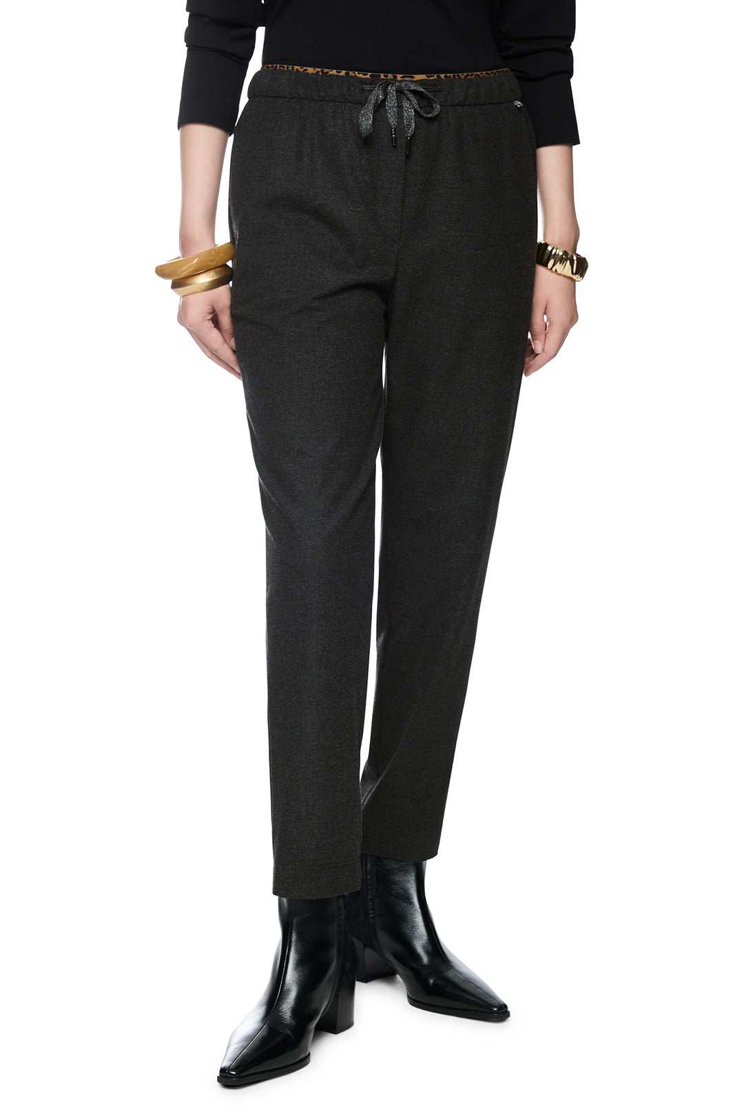 Marc Cain Pants Black Woven Trousers, front view