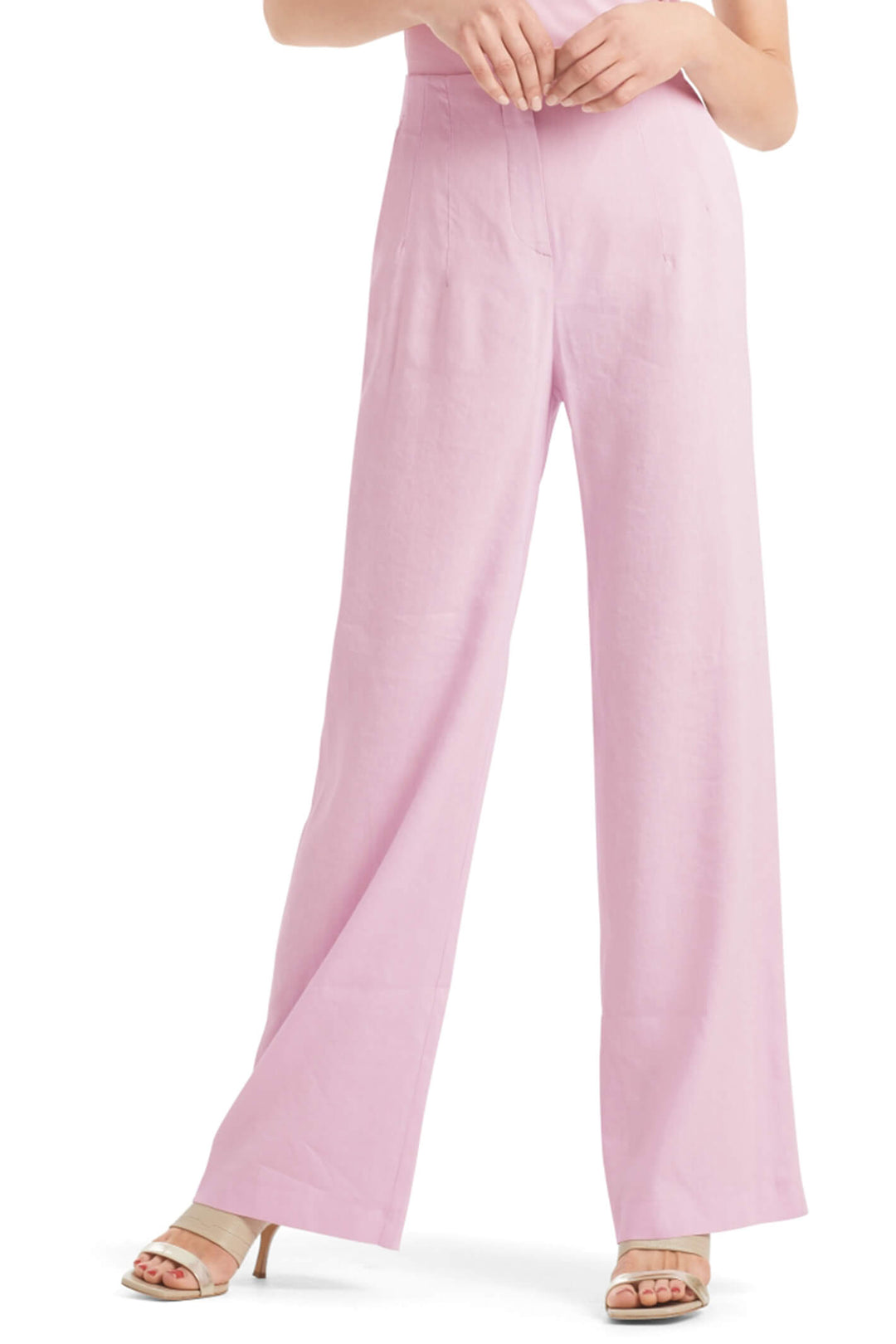 Marc Cain QC 81.42 W47 Pink Wide Leg Trousers - Olivia Grace Fashion