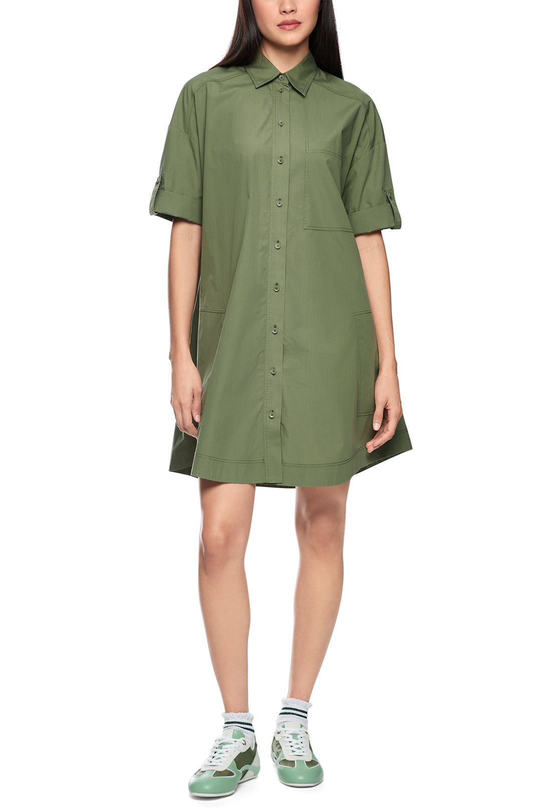 Marc Cain Sports AS 21.29 W80 574 Olivine Green Shirt Dress