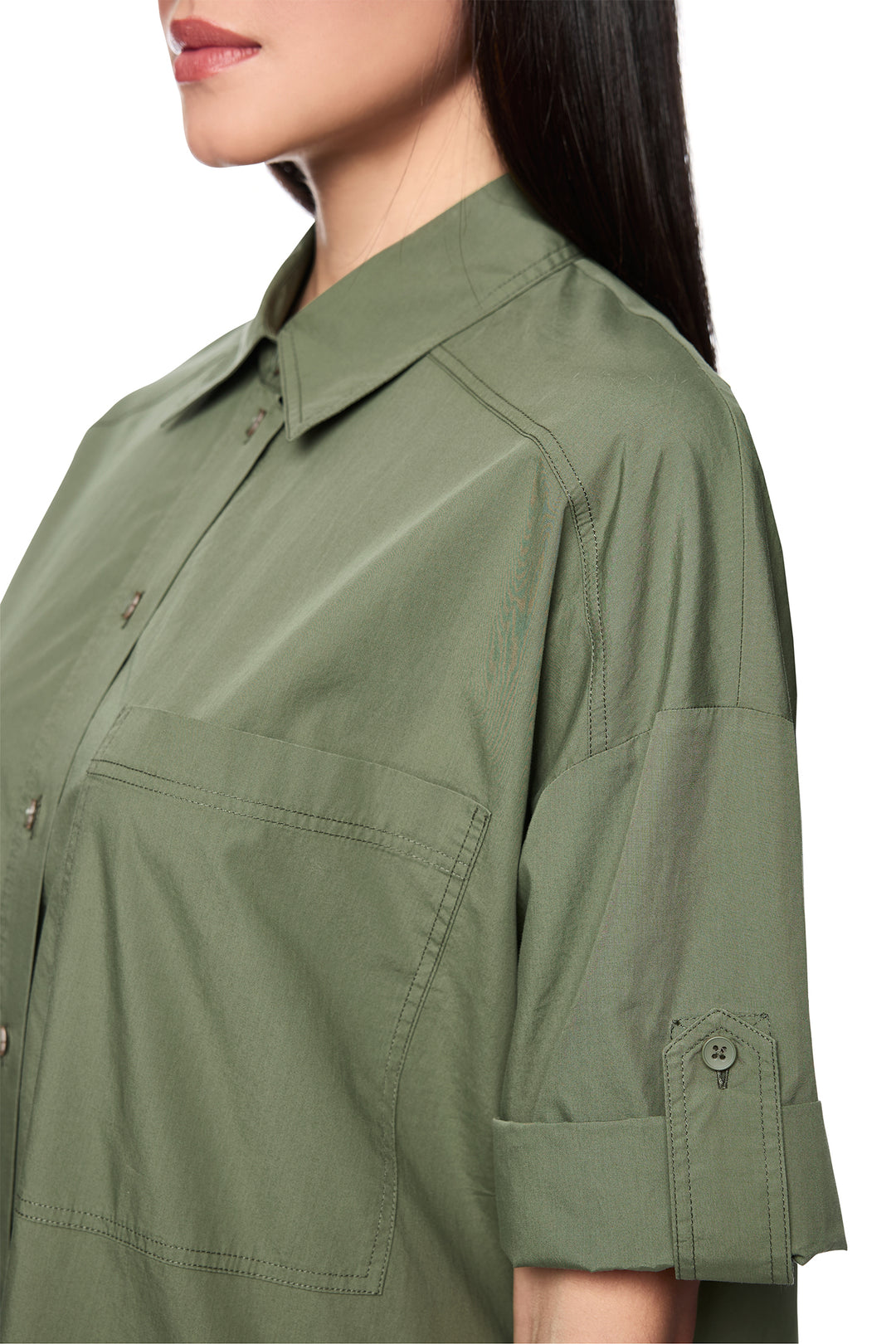 Marc Cain Sports AS 21.29 W80 574 Olivine Green Shirt Dress