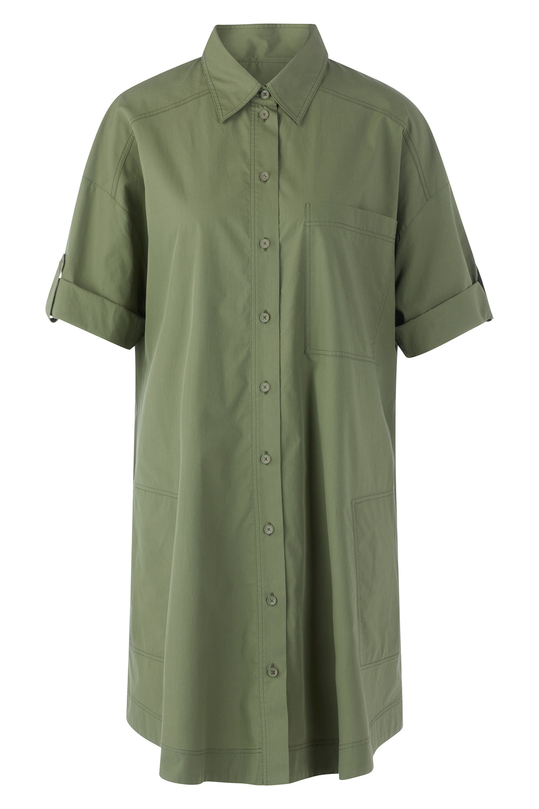 Marc Cain Sports AS 21.29 W80 574 Olivine Green Shirt Dress