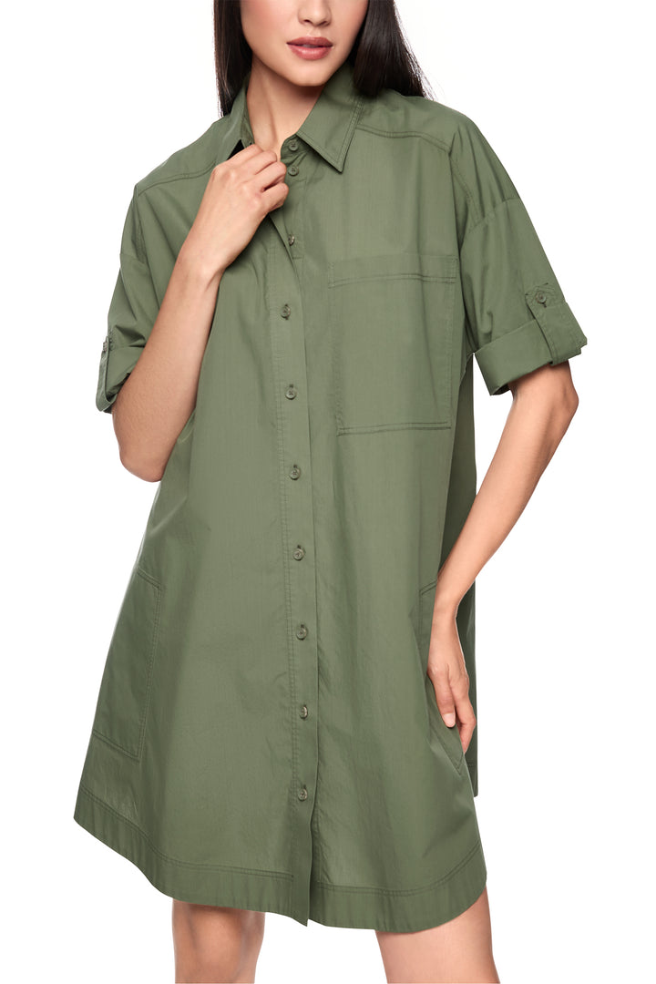 Marc Cain Sports AS 21.29 W80 574 Olivine Green Shirt Dress