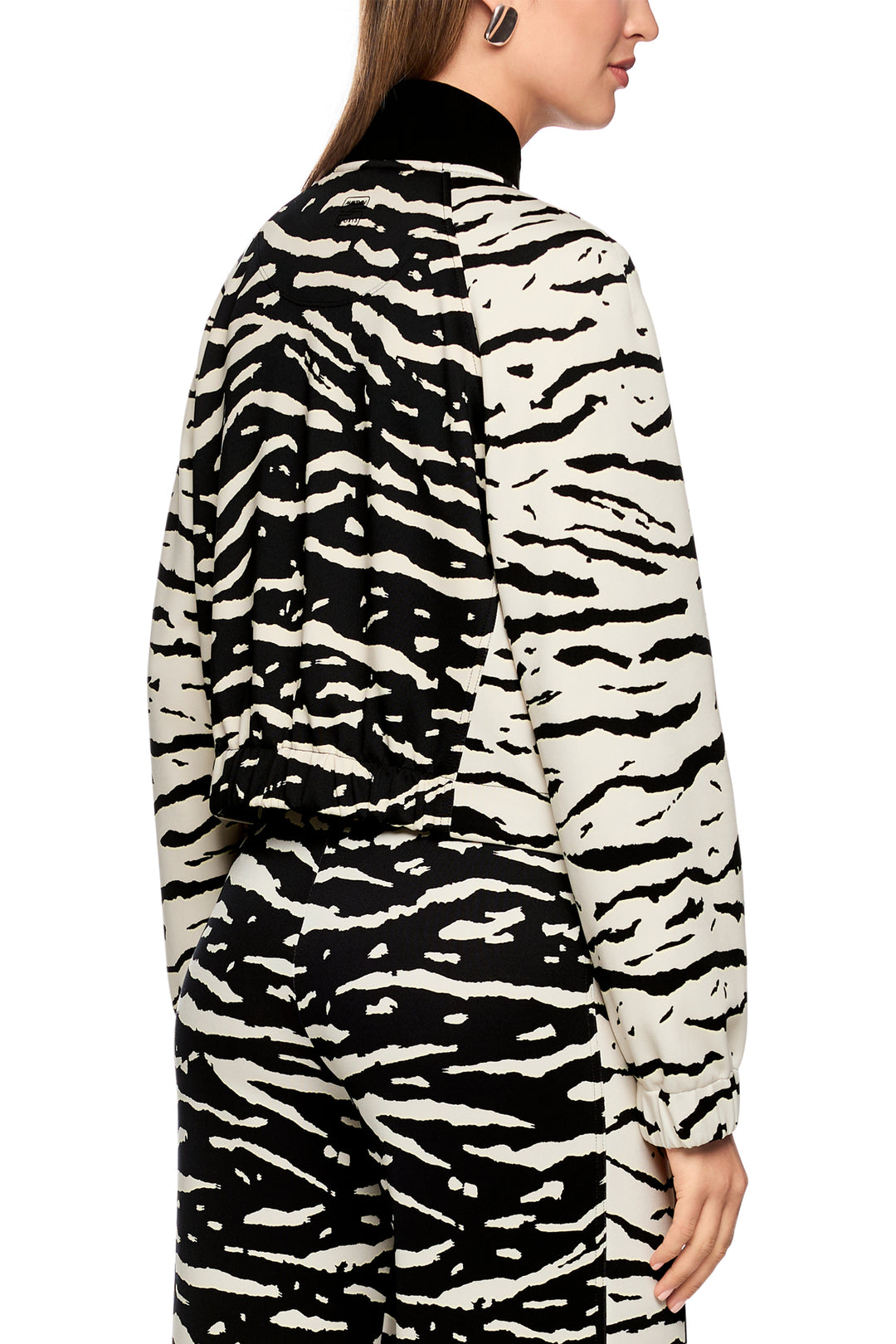 Marc Cain Sports AS 31.04 J03 900 Black Animal Print Blouson Jacket