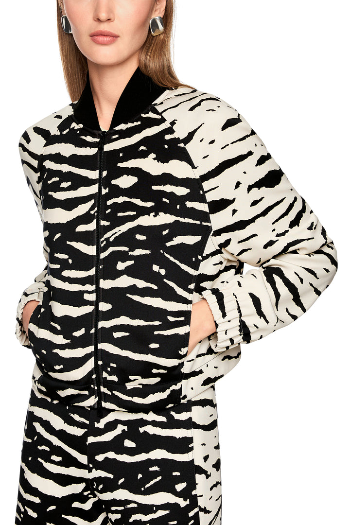 Marc Cain Sports AS 31.04 J03 900 Black Animal Print Blouson Jacket