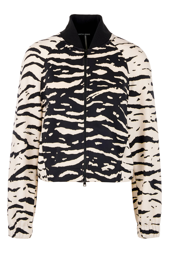 Marc Cain Sports AS 31.04 J03 900 Black Animal Print Blouson Jacket