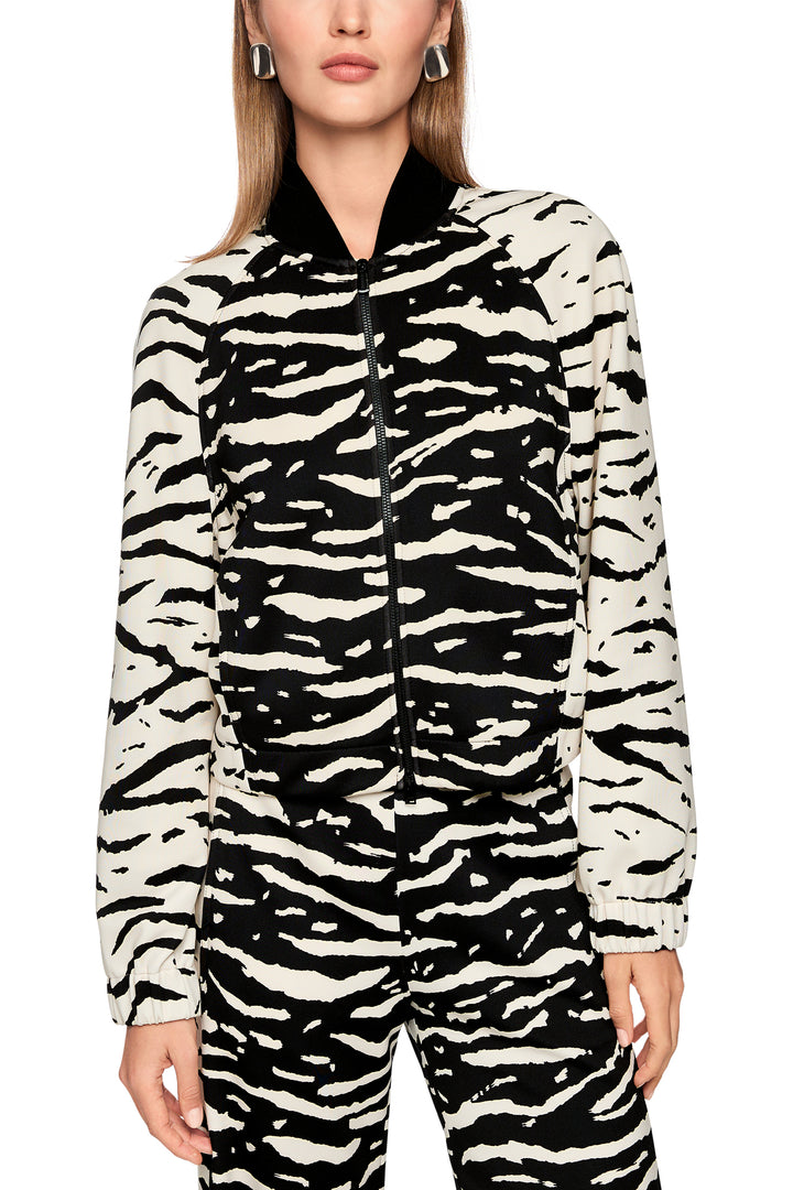 Marc Cain Sports AS 31.04 J03 900 Black Animal Print Blouson Jacket