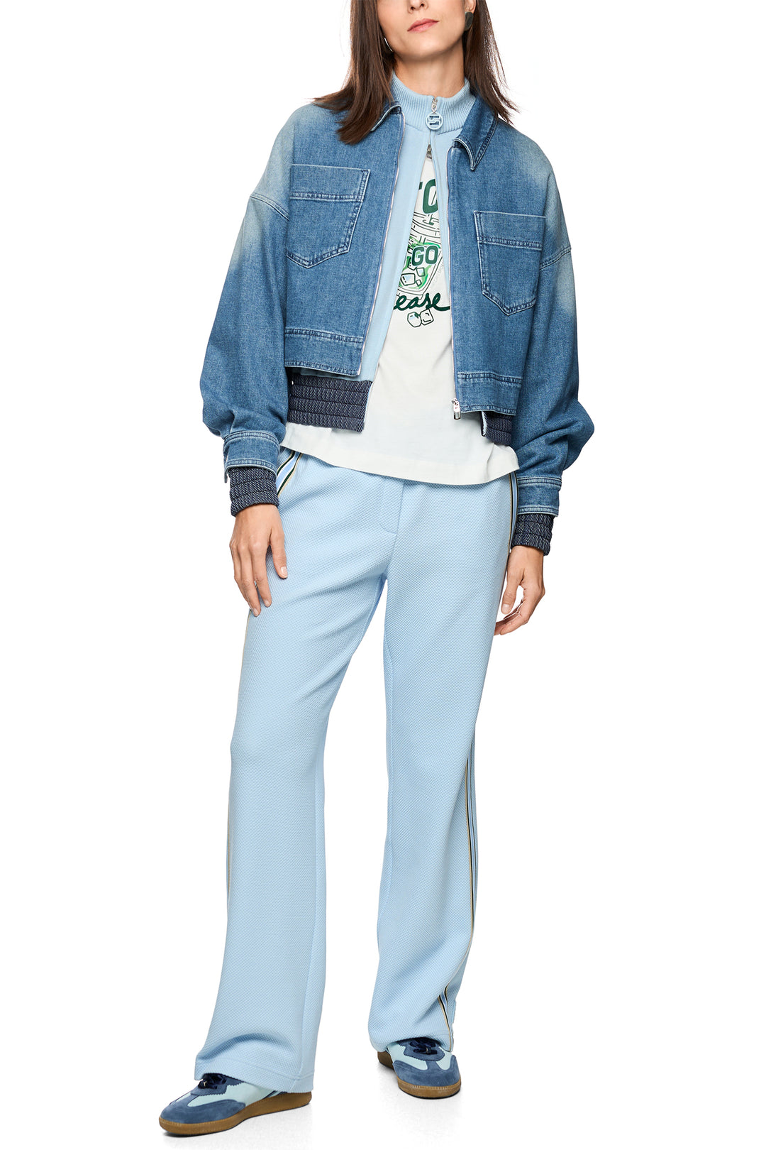 Marc Cain Sports AS 31.10 D06 353 Blue Denim Zip Front Jacket