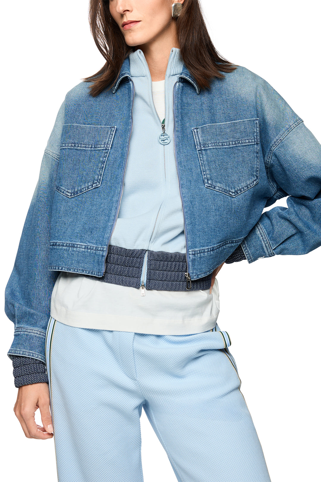 Marc Cain Sports AS 31.10 D06 353 Blue Denim Zip Front Jacket