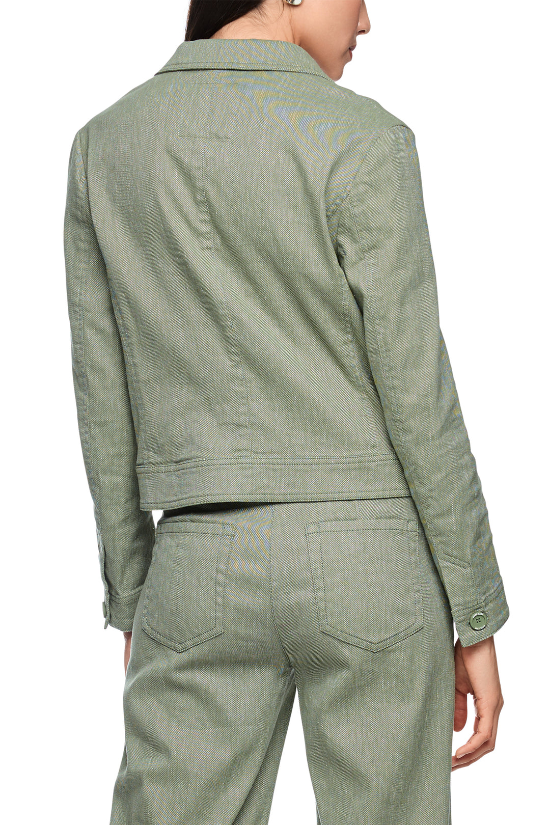 Marc Cain Sports AS 34.14 W30 574 Olivine Green Linen Blend Jacket