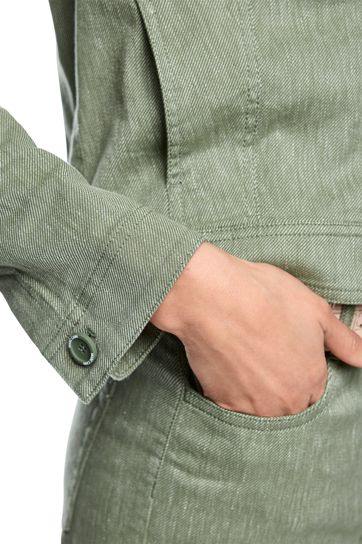 Marc Cain Sports AS 34.14 W30 574 Olivine Green Linen Blend Jacket